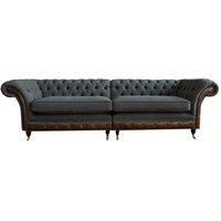 JVmoebel Chesterfield-Sofa, Chesterfield Sofa 4 Sitzer Wohnzimmer Klassisch Design grau