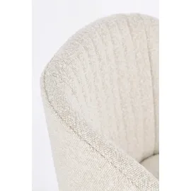 BIZZOTTO Barhocker Queen 2er-Set aus Boucle-Stoff, modern gepolstert, beige, stabiles Metallgestell