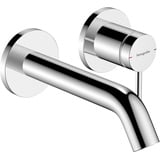 Hansgrohe Tecturis S - Waschtischarmatur Unterputz für Wandmontage, mit Auslauf Länge 16,5cm, Mischbatterie Waschbecken wassersparend (EcoSmart+), Chrom