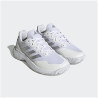 adidas Gamecourt 2.0 Tennis Shoes Sneaker, FTWR White/Silver met./FTWR White, 41 1/3