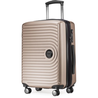 - Handgepäck 55x40x23, TSA, 4 Rollen, Reisekoffer, Hartschalenkoffer, Rollkoffer, Handgepäckkoffer, Bordgepäck Koffer, Champagner