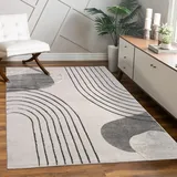 Paco Home Teppich Wohnzimmer Kurzflor Blätter Floral Regenbogen Geometrisch 160x230 cm, Grau 4 - Paco Home