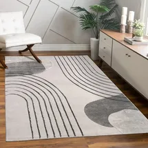 Paco Home Teppich Wohnzimmer Kurzflor Blätter Floral Regenbogen Geometrisch 160x230 cm, Grau 4 - Paco Home