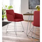 W.SCHILLIG Armlehnstuhl jakob, mit Drahtrohrgestell in Silber matt rot