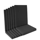 Beautissu Hochlehnerauflage 6er Set Hochlehner Auflage wasserdicht 100x50x5,5cm Anthrazit, UV-beständig Bequem Pflegeleicht Waschbar Sitzkissen Gartenstuhl grau