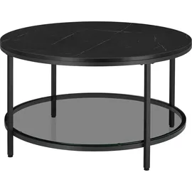 VASAGLE Schwarz Glas 80 x 46 cm