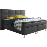 MID.YOU Boxspringbett, mit Topper / Anthrazit, - 200x125x210 cm,