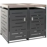 Mendler Mülltonnenverkleidung HWC-H40 125 x 140 x 102 cm grau