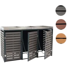 Proregal Mülltonnenverkleidung 124 x 200 x 84 cm walnuss