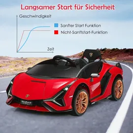 Costway Lamborghini Kinder Elektroauto 12V rot/gelb (COSTWAY)