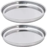 Fackelmann 9922750 Austerntablett 2 Stück, Meeresfrüchteplatte, Meeresfrüchteplatte, Edelstahl, große Austernschale, 34,7 cm