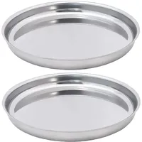 Fackelmann 9922750 Austerntablett 2 Stück, Meeresfrüchteplatte, Meeresfrüchteplatte, Edelstahl, große Austernschale, 34,7 cm