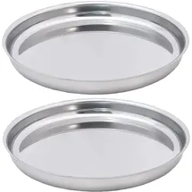 Fackelmann 9922750 Austerntablett 2 Stück, Meeresfrüchteplatte, Meeresfrüchteplatte, Edelstahl, große Austernschale, 34,7 cm