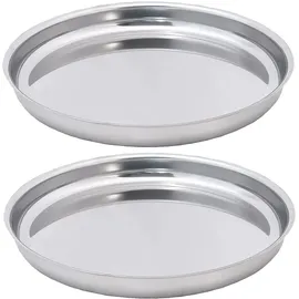 Fackelmann 9922750 Austerntablett 2 Stück, Meeresfrüchteplatte, Meeresfrüchteplatte, Edelstahl, große Austernschale, 34,7 cm