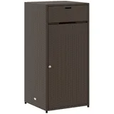 vidaXL Gartenschrank Braun 55x55x111 cm Poly Rattan