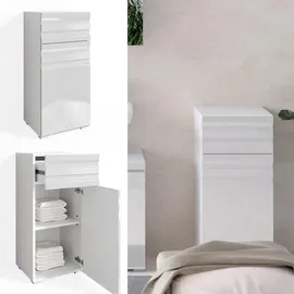 Vicco Midischrank Freddy, Weiß Hochglanz, Badezimmer, Badregal