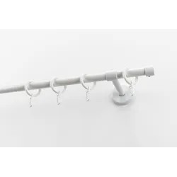 Gardinenstange GARESA "RUSTIKA", weiß, L:170cm Ø:16mm, Metall, Gardinenstangen, rustikale Vorhanggarnitur, verlängerbar, m. Ringe, Endkappe