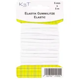 TSI Gummiband Elastik-Gummilitze, 5mm x 5m auf Karte, weiß