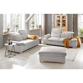 Home Affaire 2,5-Sitzer HOME AFFAIRE "Bergamo Multifunktions-Couch, elegant und komfortabel", silber, B:215cm H:77cm T:90cm, Chenille 100% Polyester;Struktur fein ( 100% Polyester);Luxus-Kunstleder;Struktur weich (100% Polyester), Sofas, mit Armlehn-und