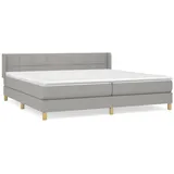 vidaXL Boxspringbett mit Matratze Hellgrau 200x200 cm Stoff