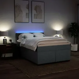 vidaXL Boxspringbett 140 x 200 cm Dunkelgrau