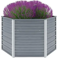 vidaXL Garten-Hochbeet verzinkter Stahl 129 x 129 x 77 cm grau