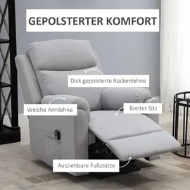 Homcom Aufstehsessel mit Liegefunktion (Farbe: Hellgrau)