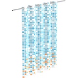 Eisl Duschvorhang Blau-Orange Mosaikmuster 200x180x0,2 cm x 200 cm Waschbar
