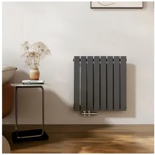 EMKE Heizkörper 63x62cm 450W Anthrazit Flach Paneelheizkörper Horizontal Einlagig Badheizkörper