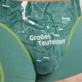 Ein schöner Fleck Erde Herren Boxershorts | Shorts, Print, Bio-Baumwolle Großes Teufelshorn (Grün) XL