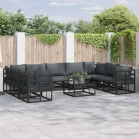vidaXL Garten-Lounge-Set 9-tlg. schwarz