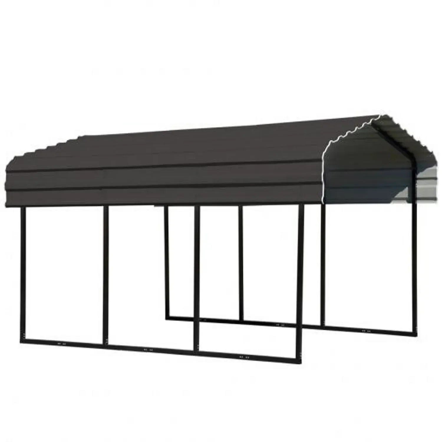 Shelter Logic Metall Carport "Venedig" mit Mansarddach aus verzinktem Stahl, 465 x 305 x 250 cm,schwarz,13,8 m2