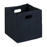 10er Set quadratische Filzkörbe, faltbar, mit 2 Trageöffnungen, schicke Regalkörbe, H x B x T: 30 x 30 x 30 cm, schwarz