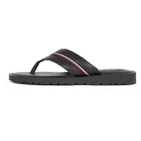 Tommy Hilfiger Core Toe Post aus Leder, Schwarz (Black),
