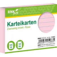 RNK Karteikarten A8/100 rosa, liniert - 115083