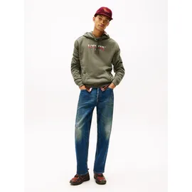 Tommy Hilfiger Tommy Jeans Herren Hoodie Regular Fit, Grün (Pewter Green), M