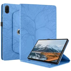 Für Honor Pad X8a 11 Zoll 360 Grad Baum Motiv Kunstleder Tasche Blau