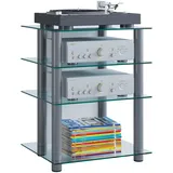 VCM Bilus TV-Rack Alu/Klarglas