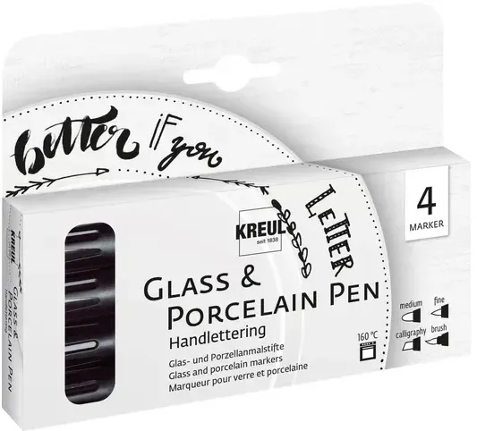 KREUL Glas-, und Porzellanmaler Handlettering-Set