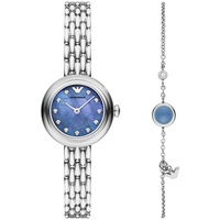 Emporio Armani Uhr für Damen , Zweizeiger Uhrwerk, 26mm Silbernes Edelstahlgehäuse mit Edelstahlarmband, AR80051