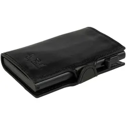 Tony Perotti Kreditkartenetui Furbo Leather RFID Card Holder with Banknote Pocket black