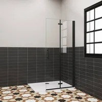 110x185cm 6mm Esg Faltwand Walk In Dusche Glaswand Duschtrennwand Falttür Duschtür
