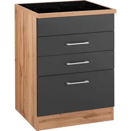 kochstation Kochfeldumbauschrank KS-Colmar 60 x 60 x 85 cm Grau
