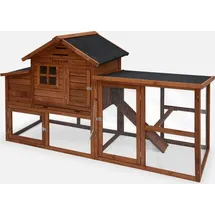 sweeek Holz Hühnerstall, 4 Hühner, mit Gehege