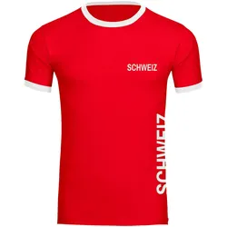multifanshop Kontrast T-Shirt - Schweiz - Brust & Seite - Druck weiß - Männer