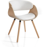 Wink Design Derby Evo Wood, mehrschichtig Stuhl, Eiche, Weiß, 54x52xH73 cm