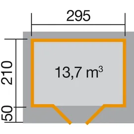 Weka Designhaus 126 Plus 3 x 2 m Grau
