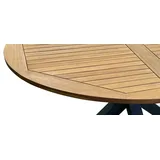 TPFGarden Gartentisch CANTERBURY (Outdoor Tisch rund - 130 cm - Alu anthrazit und Akazie, Hochwertiger und robuster Gartentisch - FSC®-zertifiziert), Outdoor Esstisch - Terrassentisch - Maße (BxHxT): 130 x 75 x 130 cm grau