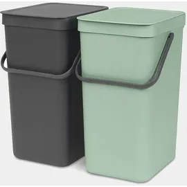 Brabantia Sort & Go 16 l 2er Set dark grey/jade green