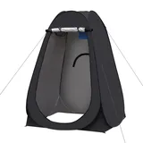 TUKAILAI Camping Toilettenzelt Duschzelt Pop Up Umkleidezelt Privatsphäre Toilette Umkleidekabine Lagerzelt Mobile Outdoor WC Zelt für Camping & Beach, mit Tragetasche 150 x 150 x 190 cm Schwarz